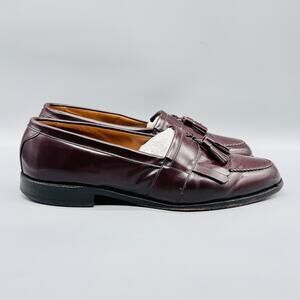 Allen Edmonds Shoes Mens 13 Burgundy Newport Kiltie Tassel Loafer Moc Toe Dress